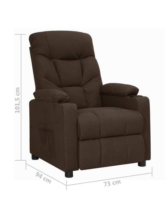 Polohovací křeslo tmavě hnědé textil