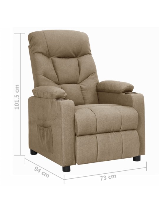 Polohovací křeslo taupe textil
