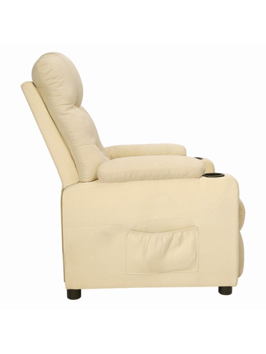 Polohovací křeslo krémové textil