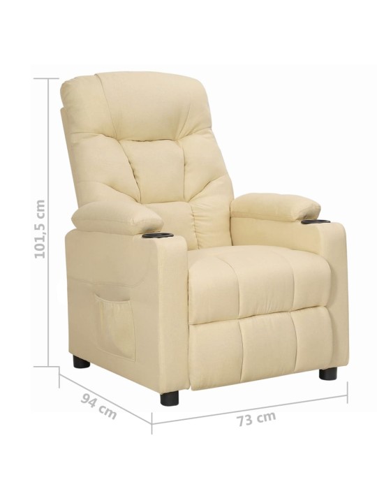 Polohovací křeslo krémové textil