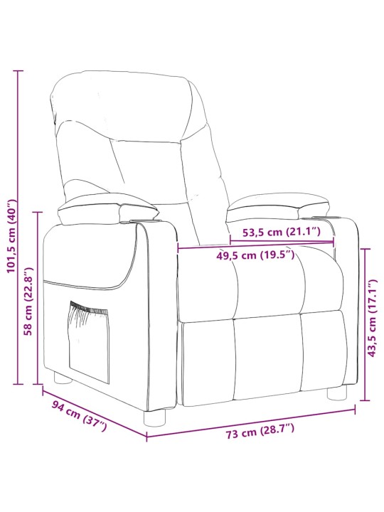 Masážní křeslo vínové textil