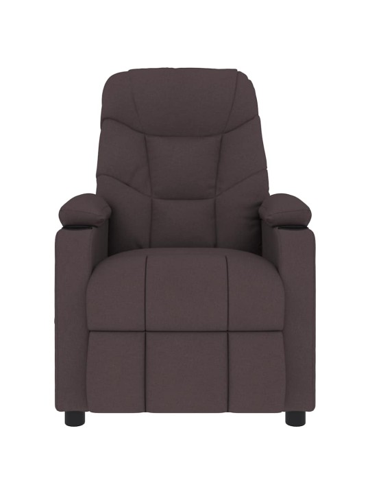 Masážní křeslo tmavě hnědé textil