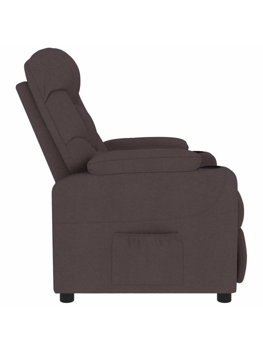 Masážní křeslo tmavě hnědé textil