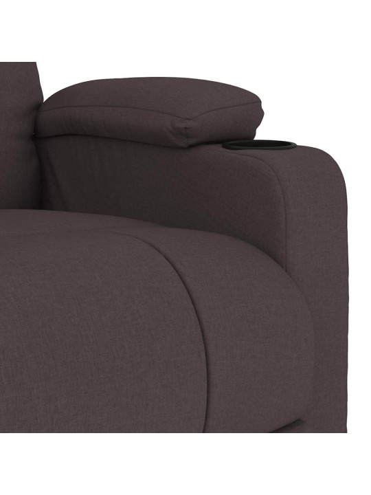 Masážní křeslo tmavě hnědé textil
