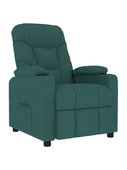 Masážní křeslo tmavě zelené textil
