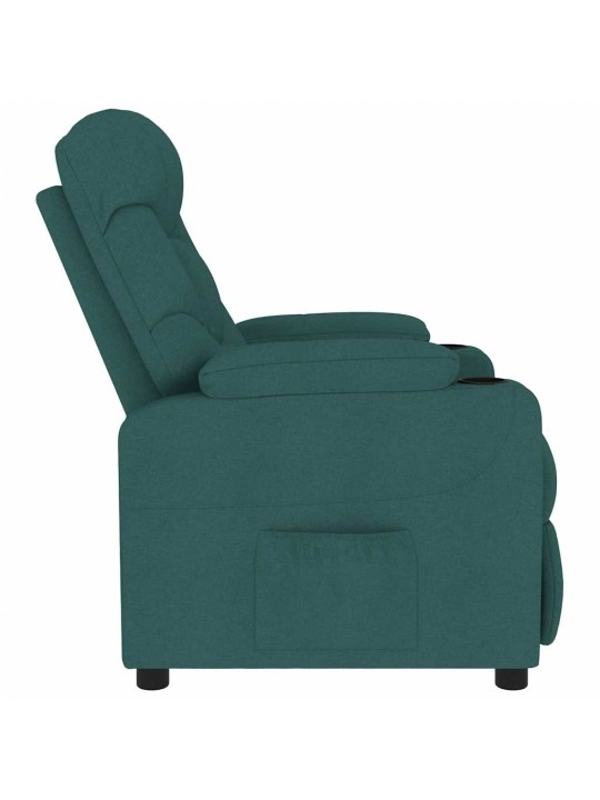 Masážní křeslo tmavě zelené textil