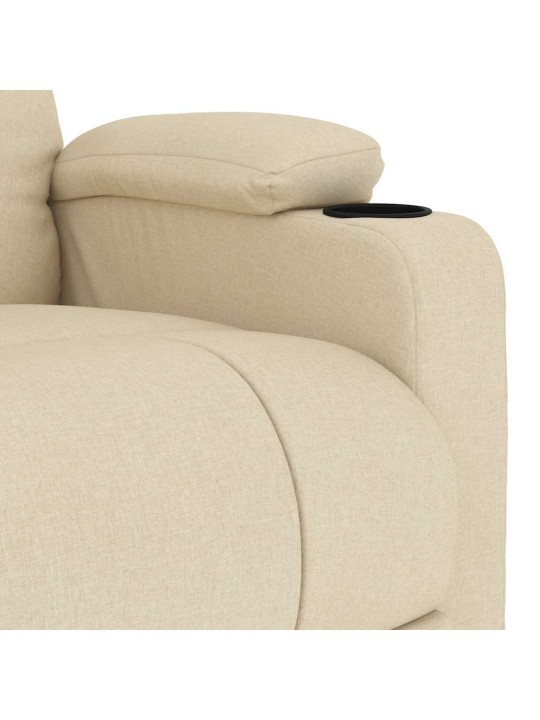 Masážní křeslo krémové textil