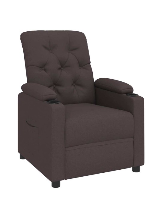 Polohovací křeslo hnědé textil