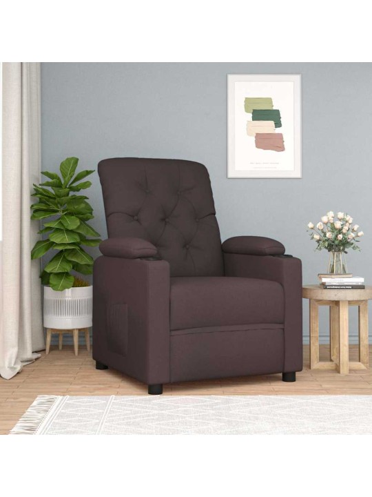 Polohovací křeslo hnědé textil