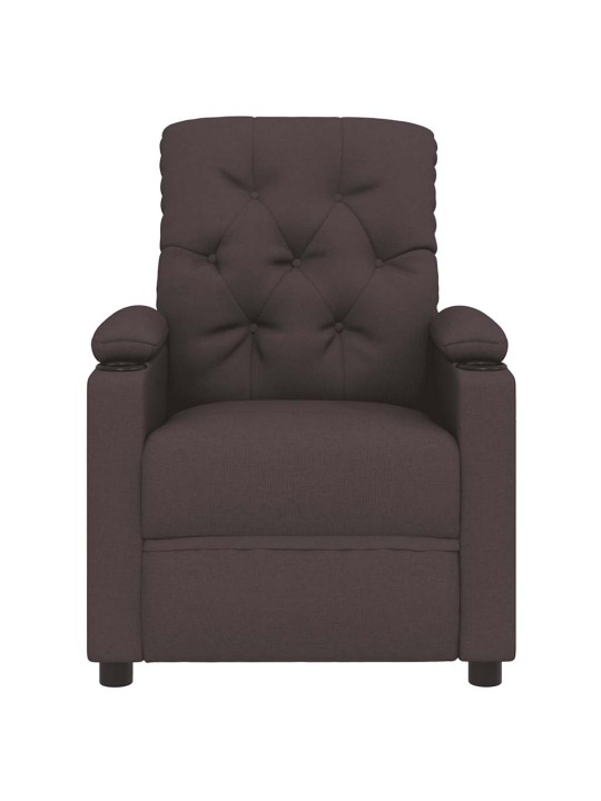 Polohovací křeslo tmavě hnědé textil