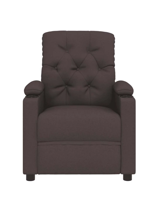 Polohovací křeslo tmavě hnědé textil