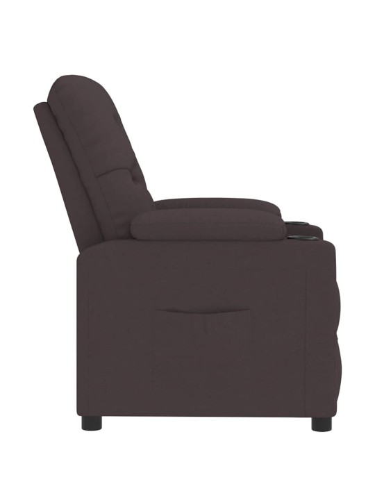 Polohovací křeslo tmavě hnědé textil