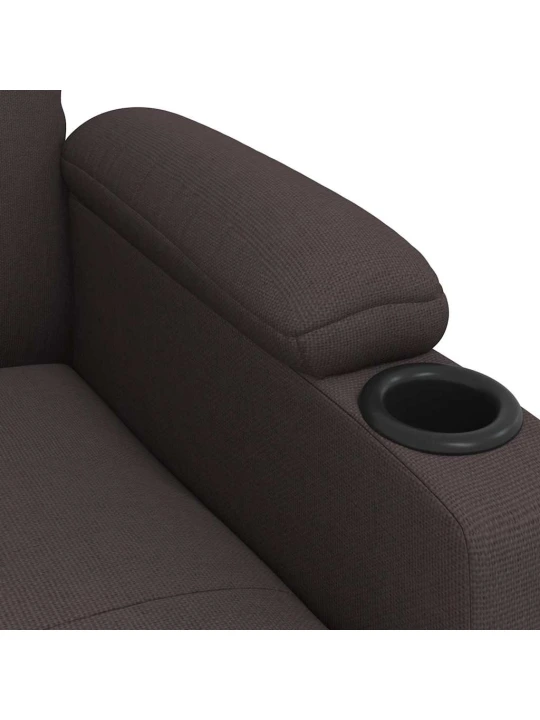 Polohovací křeslo tmavě hnědé textil