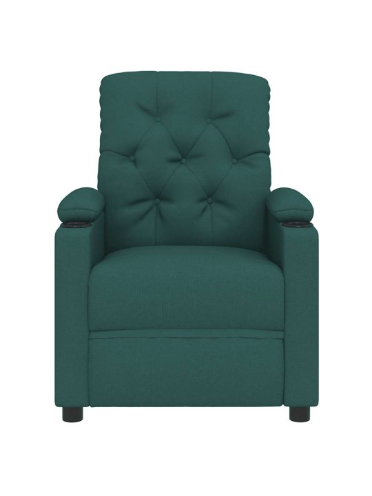 Polohovací křeslo tmavě zelené textil