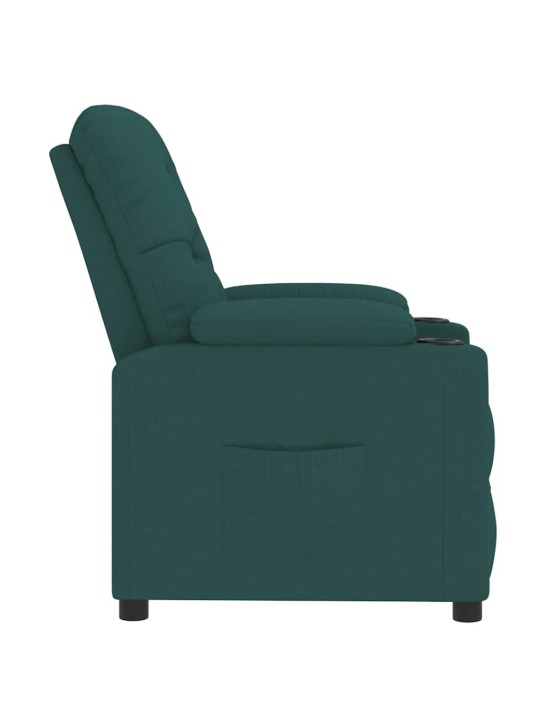 Polohovací křeslo tmavě zelené textil