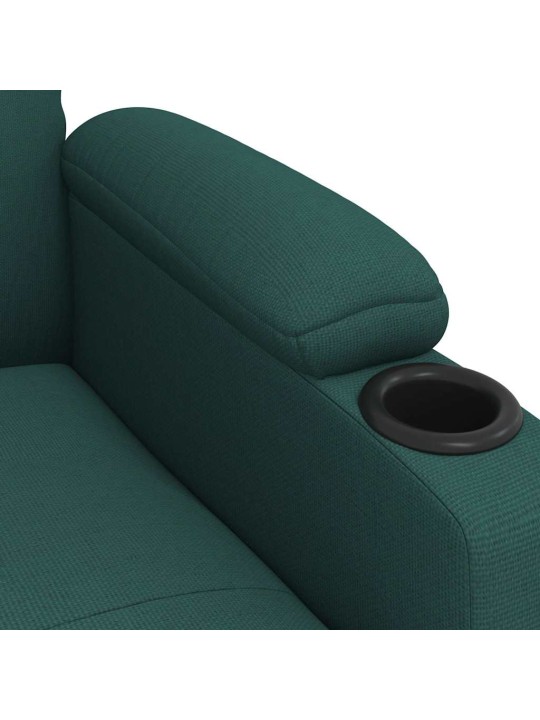 Polohovací křeslo tmavě zelené textil
