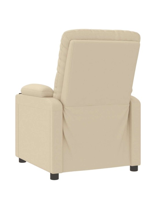 Polohovací křeslo krémové textil
