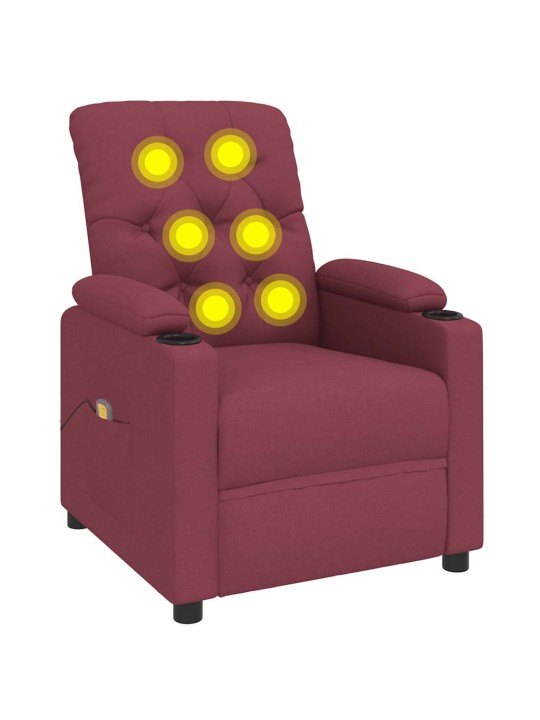 Masážní křeslo vínové textil