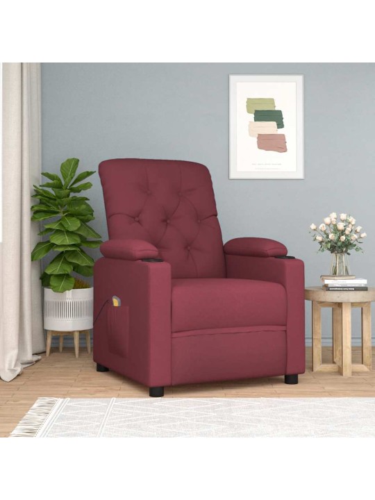 Masážní křeslo vínové textil