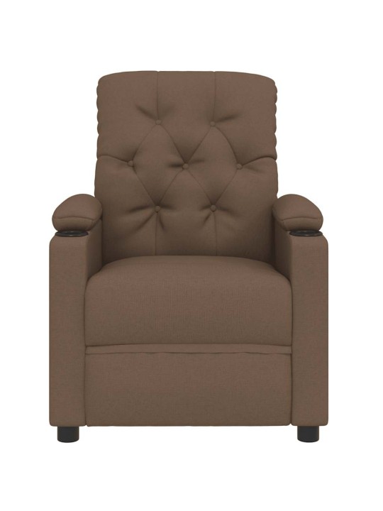 Masážní křeslo hnědé textil
