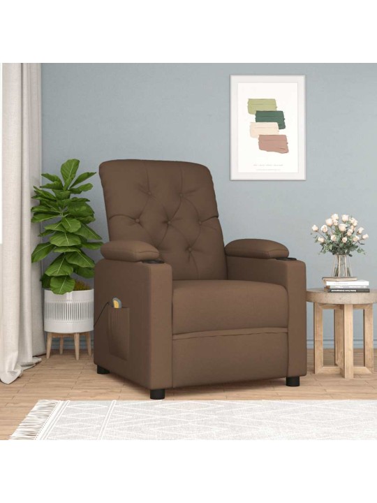 Masážní křeslo hnědé textil