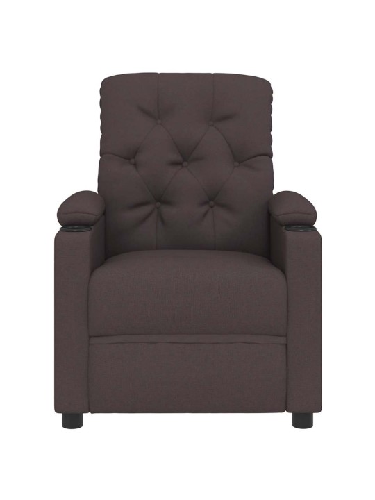 Masážní křeslo tmavě hnědé textil