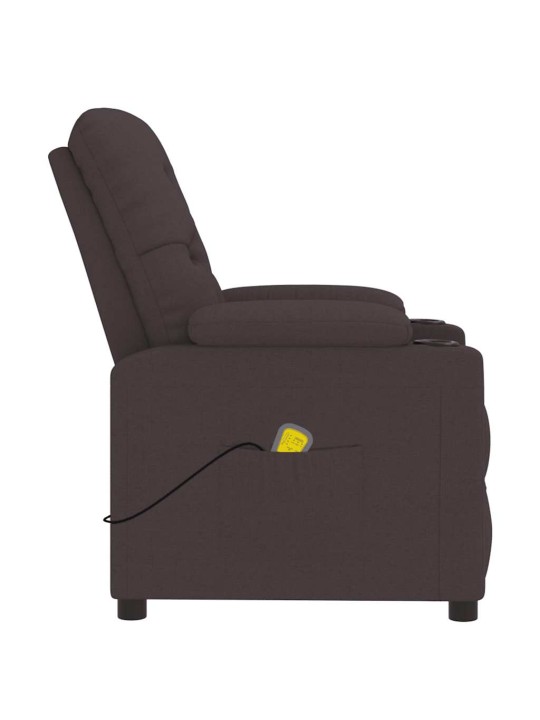 Masážní křeslo tmavě hnědé textil