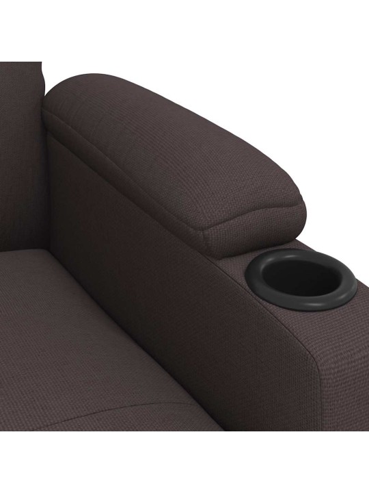 Masážní křeslo tmavě hnědé textil