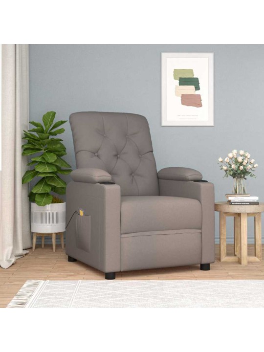 Masážní křeslo taupe textil