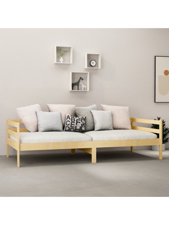 Válenda s matrací 90 x 200 cm masivní borové dřevo
