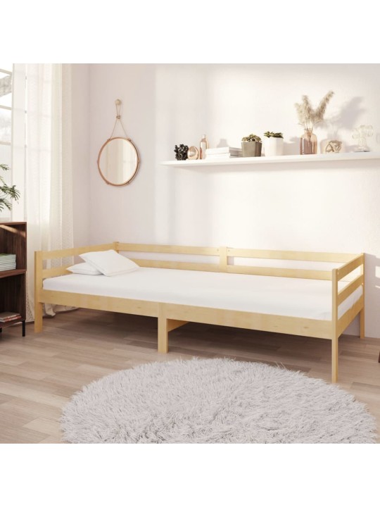 Válenda s matrací 90 x 200 cm masivní borové dřevo
