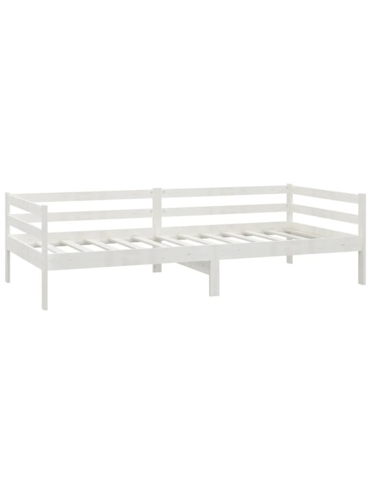 Válenda s matrací 90 x 200 cm bílá masivní borové dřevo