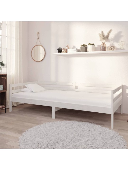 Válenda s matrací 90 x 200 cm bílá masivní borové dřevo