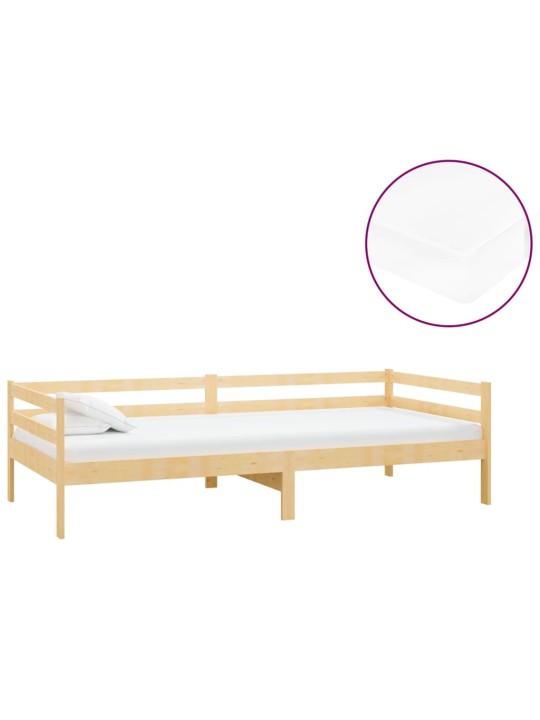 Válenda s matrací 90 x 200 cm masivní borové dřevo