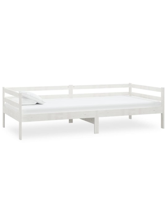 Válenda s matrací 90 x 200 cm bílá masivní borové dřevo