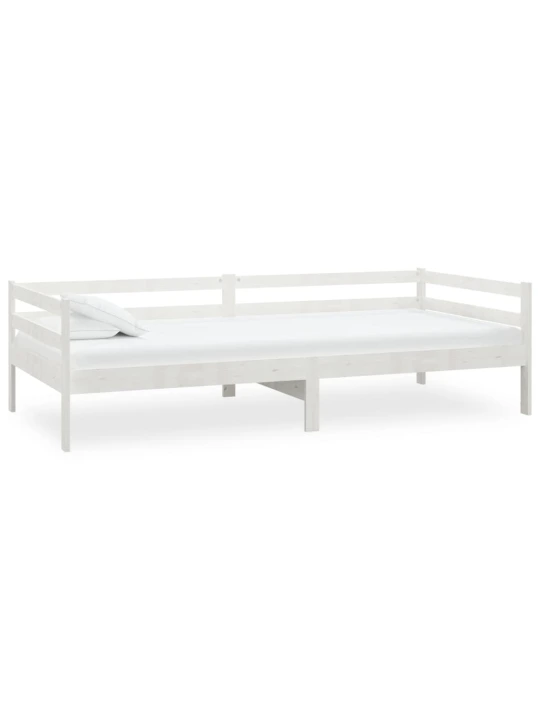 Válenda s matrací 90 x 200 cm bílá masivní borové dřevo