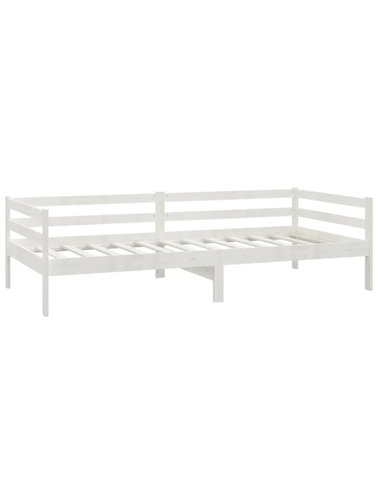 Válenda s matrací 90 x 200 cm bílá masivní borové dřevo