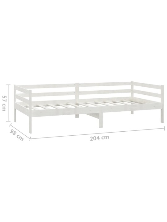 Válenda s matrací 90 x 200 cm bílá masivní borové dřevo