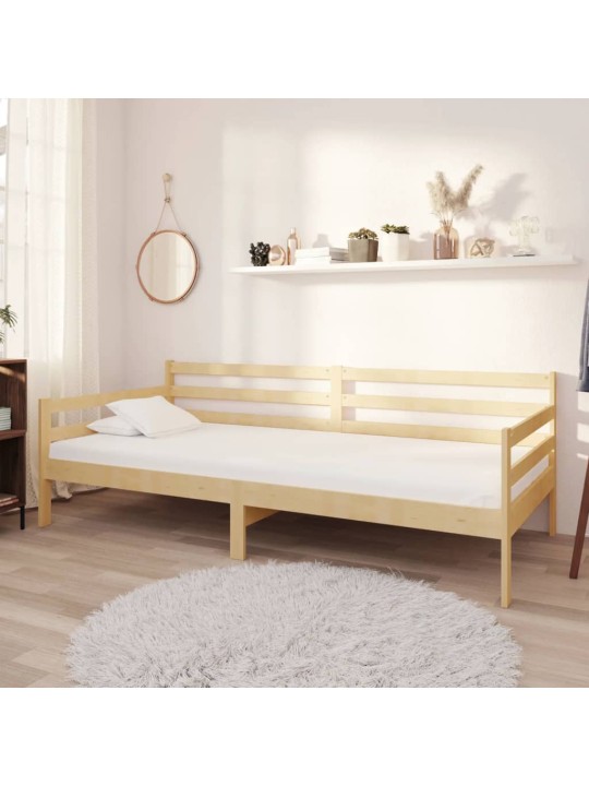 Válenda s matrací 90 x 200 cm masivní borové dřevo