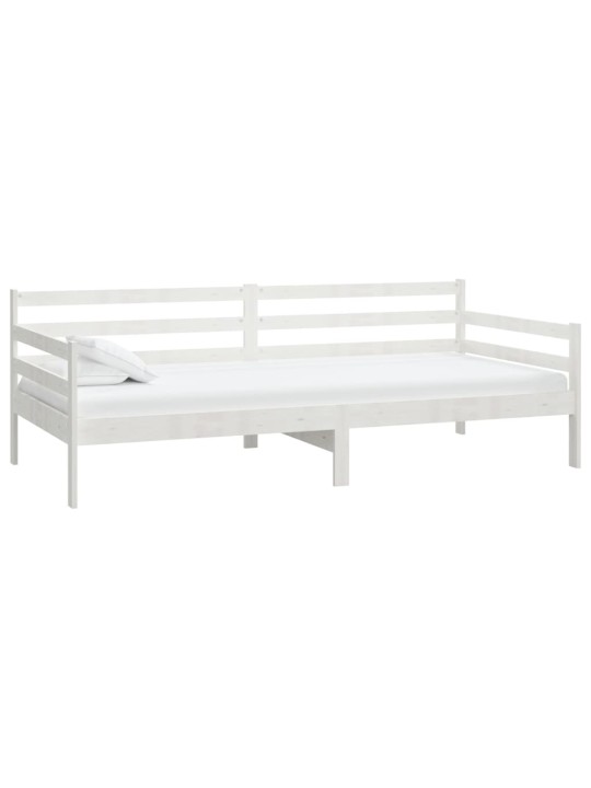 Válenda s matrací 90 x 200 cm bílá masivní borové dřevo