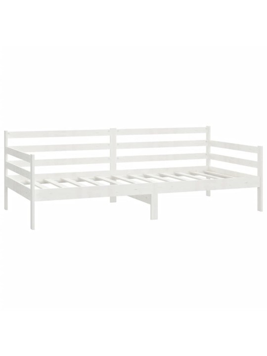 Válenda s matrací 90 x 200 cm bílá masivní borové dřevo