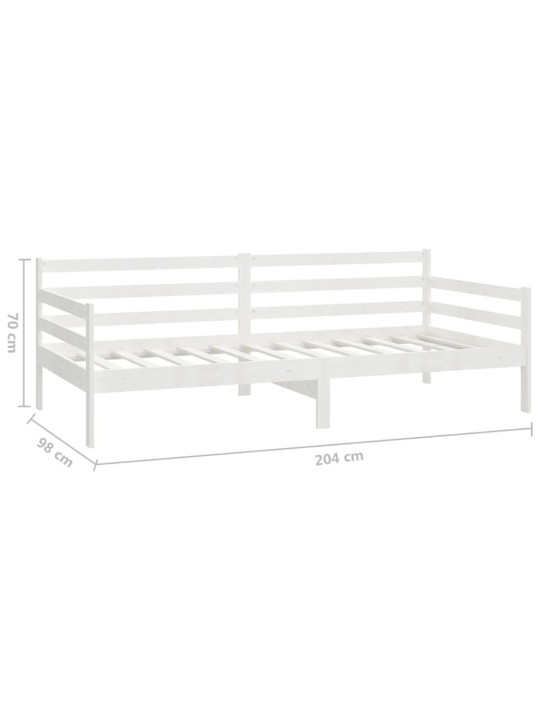 Válenda s matrací 90 x 200 cm bílá masivní borové dřevo