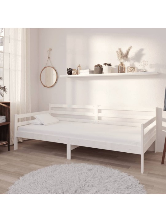 Válenda s matrací 90 x 200 cm bílá masivní borové dřevo
