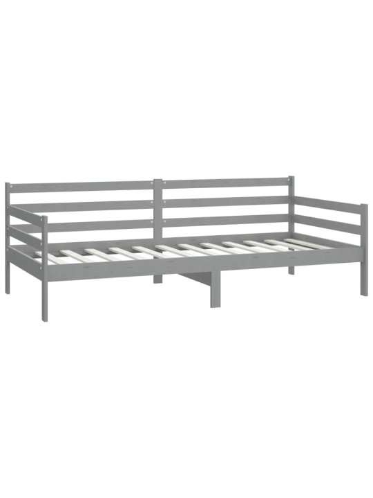 Válenda s matrací 90 x 200 cm šedá masivní borové dřevo