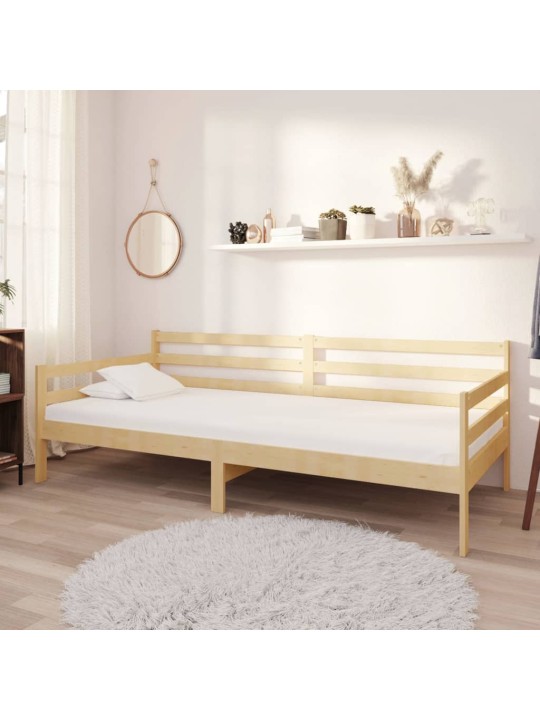 Válenda s matrací 90 x 200 cm masivní borové dřevo