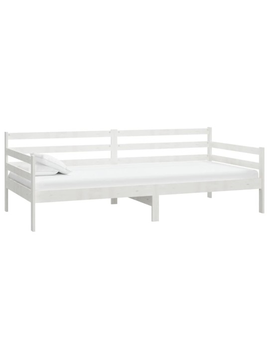 Válenda s matrací 90 x 200 cm bílá masivní borové dřevo
