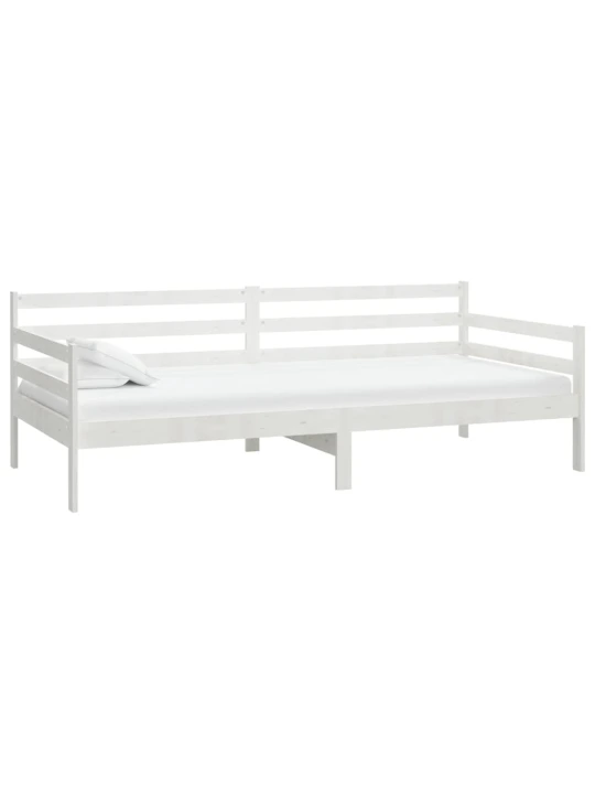 Válenda s matrací 90 x 200 cm bílá masivní borové dřevo