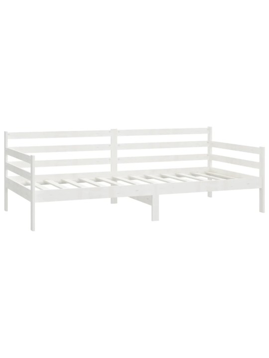 Válenda s matrací 90 x 200 cm bílá masivní borové dřevo