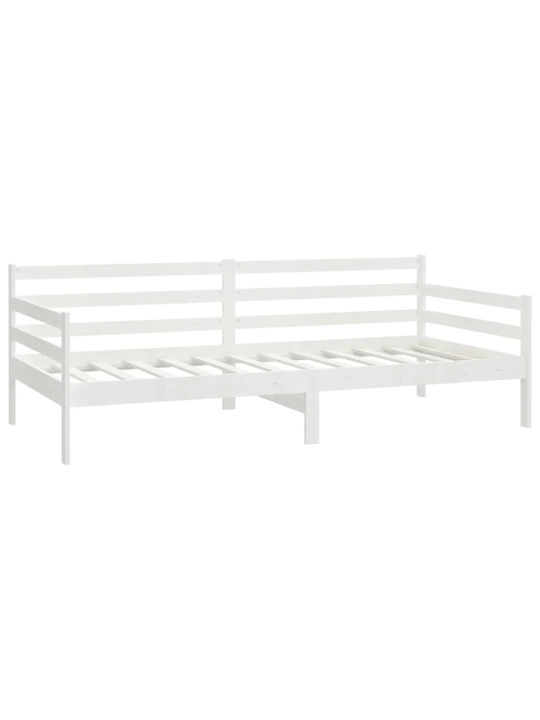 Válenda s matrací 90 x 200 cm bílá masivní borové dřevo