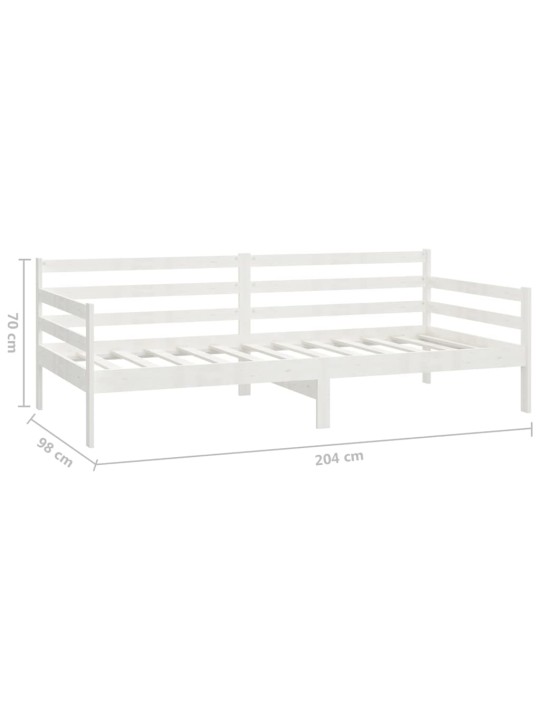 Válenda s matrací 90 x 200 cm bílá masivní borové dřevo